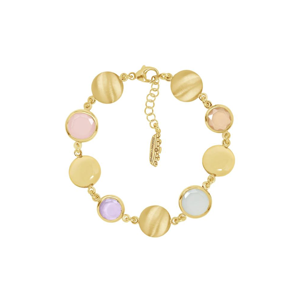 PULSEIRA EUGENIO CAMPOS EM PRATA 925% C/ PEDRAS DE COR