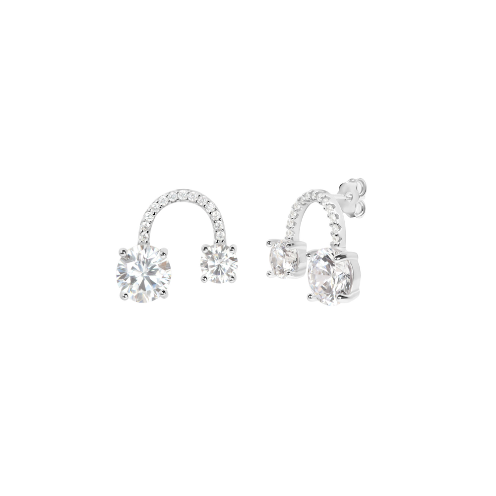 BRINCOS EUGÉNIO CAMPOS EM PRATA 925% COM ZIRCÓNIAS