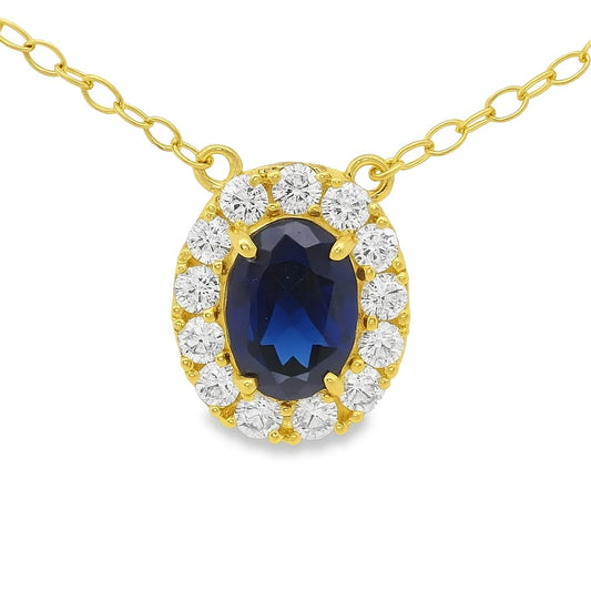 COLAR EM OURO 18K C/ 12 DIAMANTES LABORATORIO 0,36CT 1 SAFIRA LABORATORIO0,89CT