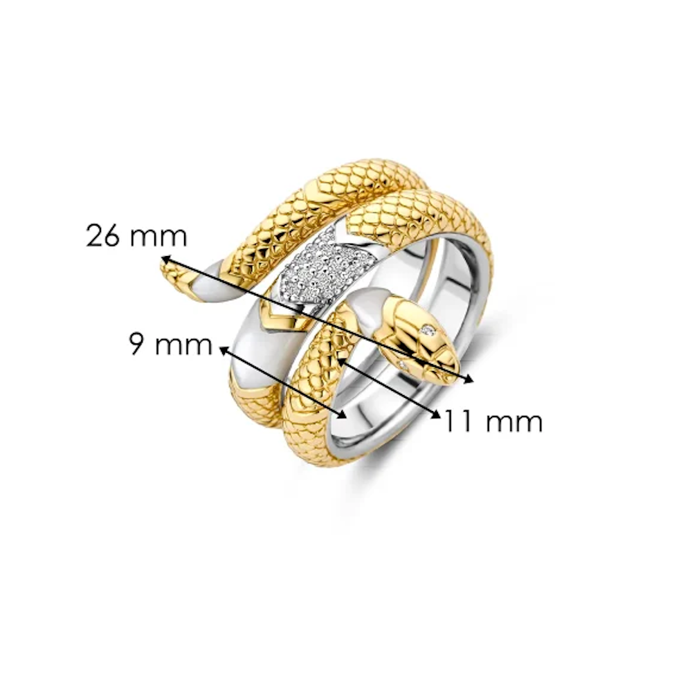 ANEL COBRA TI SENTO BICOLOR PRATA 925% C/ MADREPEROLA E ZIRONIAS