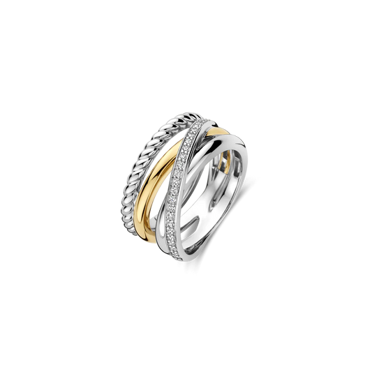 ANEL TI SENTO EM PRATA 925% COM ZIRCÓNIAS