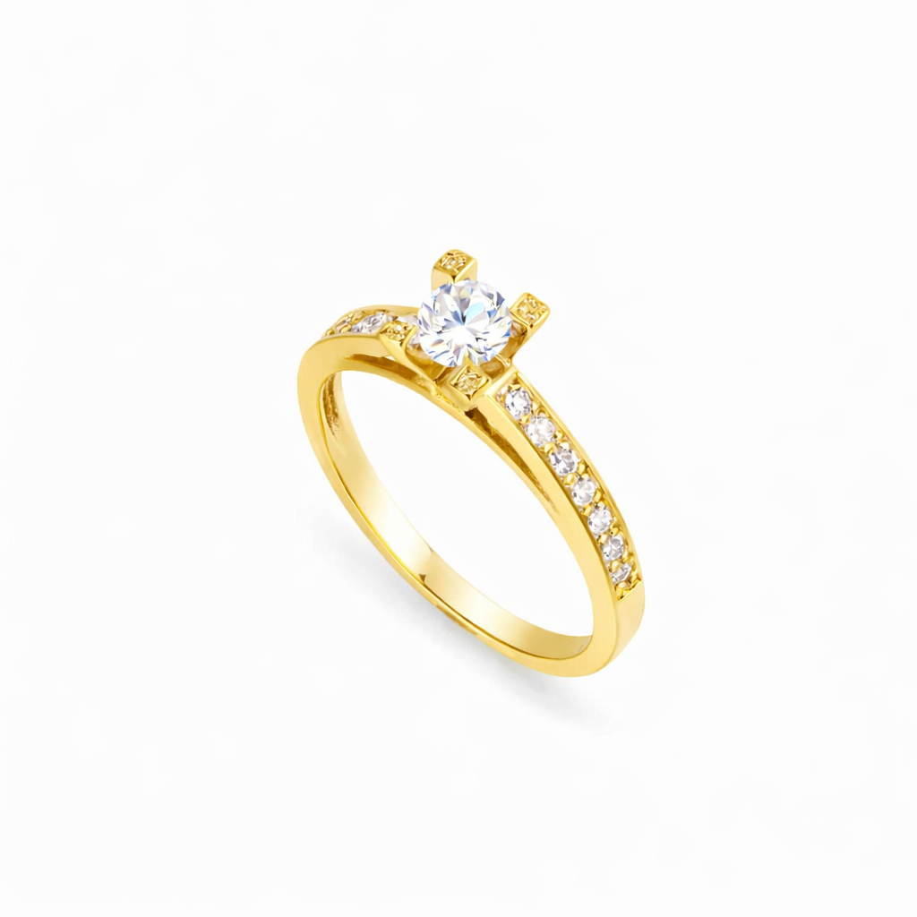 Anel de Noivado Solitário em Ouro 19.2k