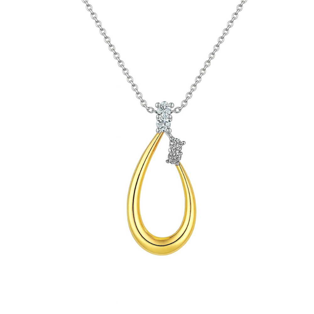 COLAR EM PRATA 925 COM ZIRCONIAS BICOLOR