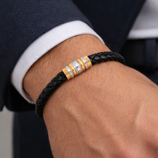 pulseira ouro 19.2k e pele