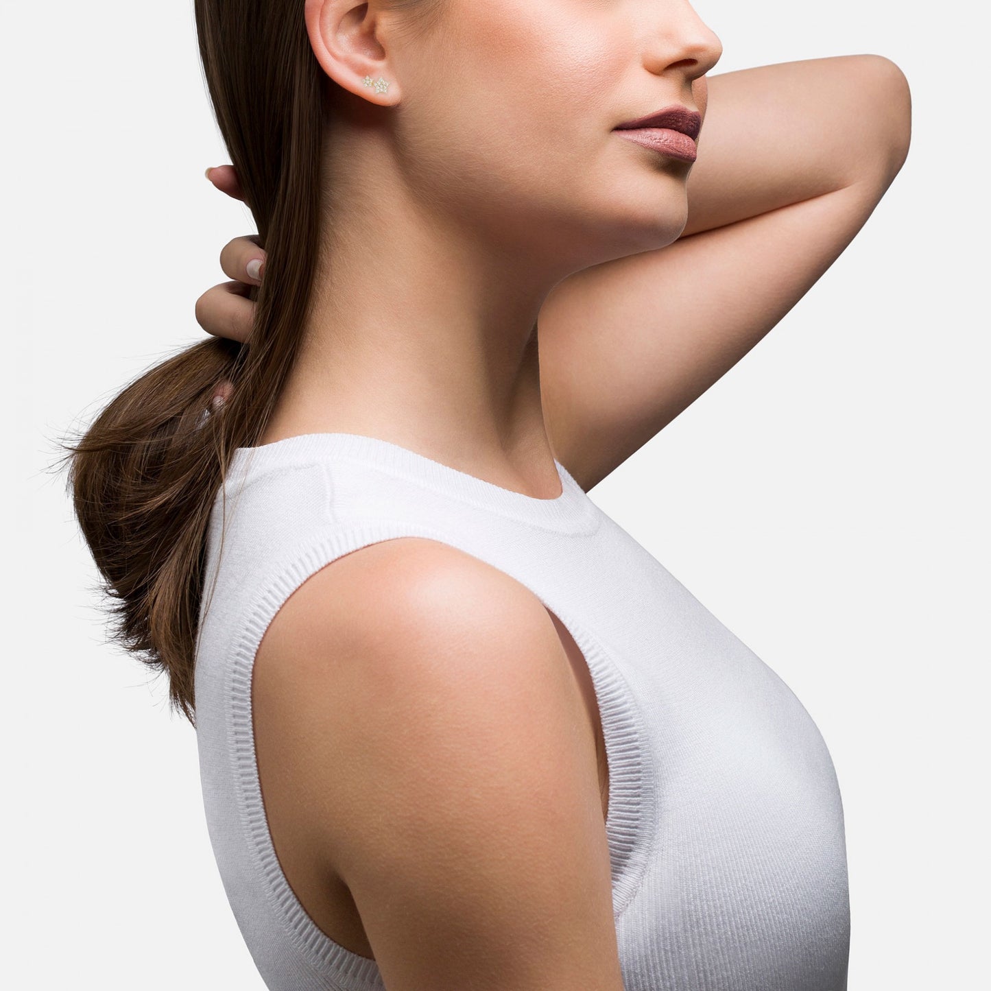 BRINCOS UNIKE EM PRATA 925% UNIKE MIX & MATCH STAR CHAIN & EARCUFF GOLD