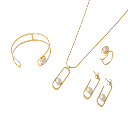 PULSEIRA MAJORICA ATENEA PRATA 925% DOURADA C/ PEROLA 10MM