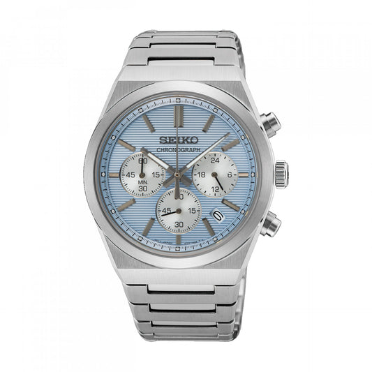 RELOGIO SEIKO HOMEM ESSENTIALS CRONÓGRAFO 40mm MOST. AZUL BÉBÉ