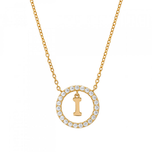 COLAR UNIKE EM PRATA 925% LETRA I