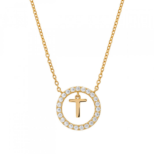 COLAR UNIKE EM PRATA 925% LETRA T