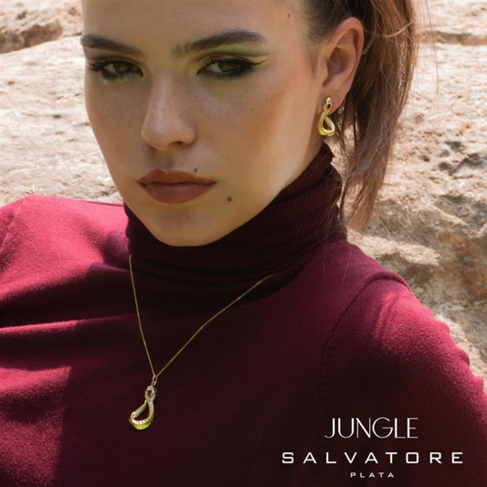 COLAR SALVATORE EM PRATA 925% DOURADA C/ ZIRCONIA