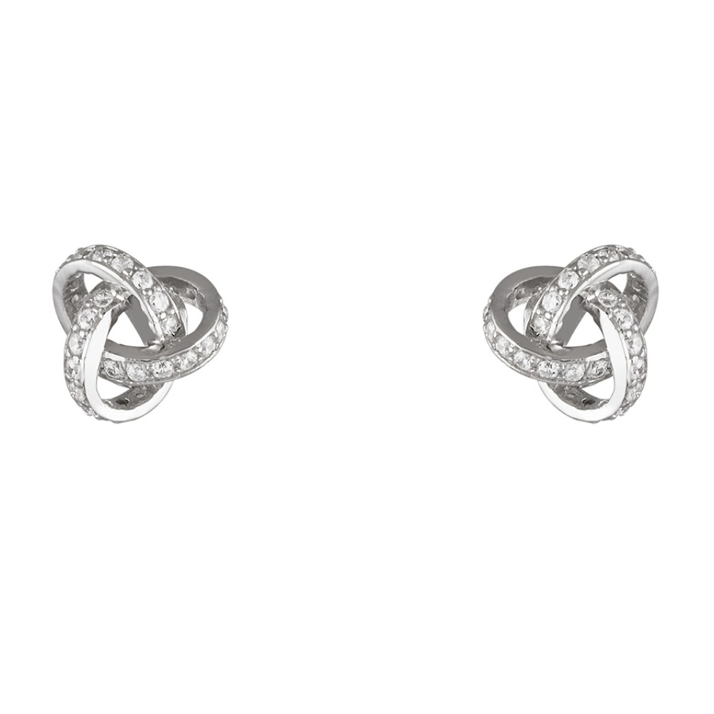 BRINCOS UNIKE CLASSY EMBRACE I EM PRATA 925 COM ZIRCÓNIAS "UK.BR.1206.0024"