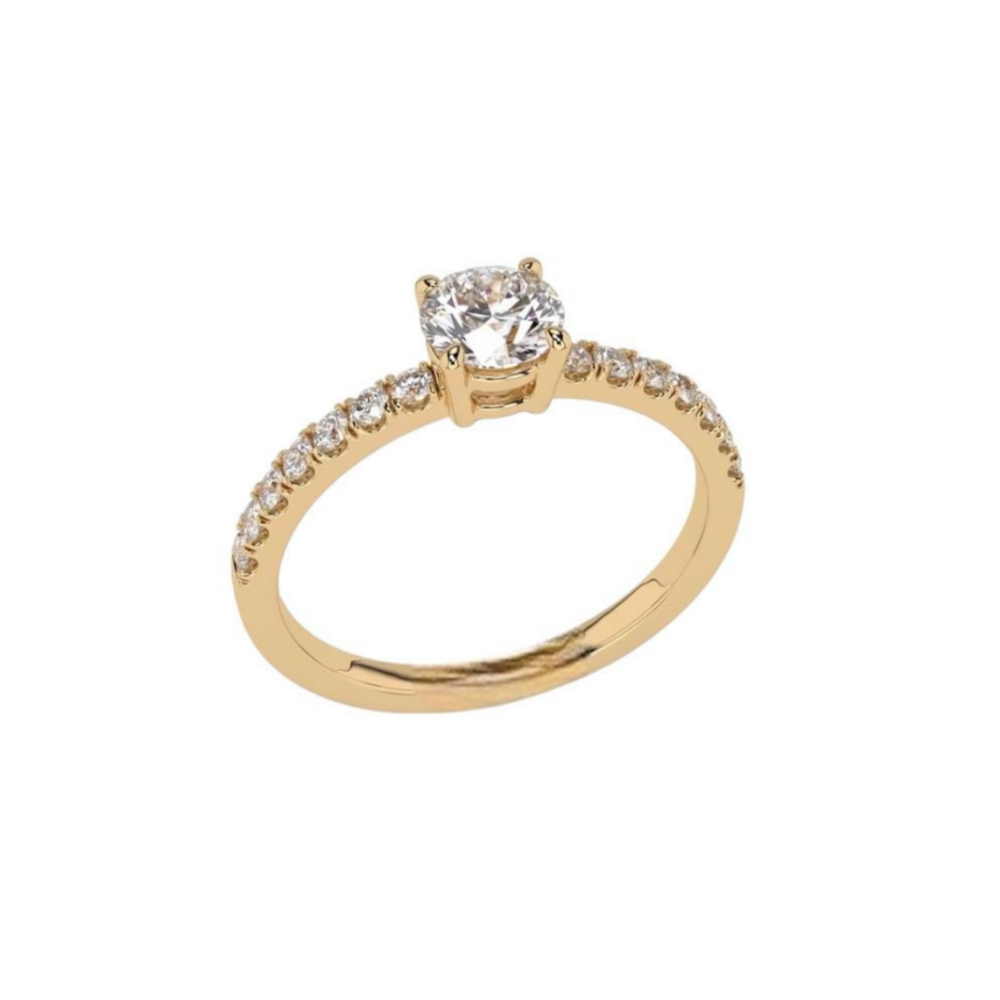 ANEL EM OURO 19,2K C/ ZIRCONIAS