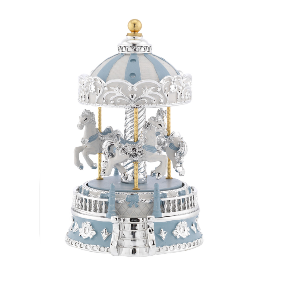 CARROSSEL CAVALOS AZUL 19CMS