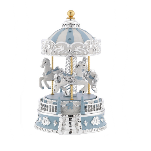 CARROSSEL CAVALOS AZUL 19CMS