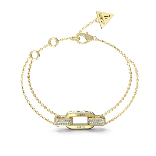 PULSEIRA GUESS EM AÇO DOURADO COM ZIRCÓNIAS