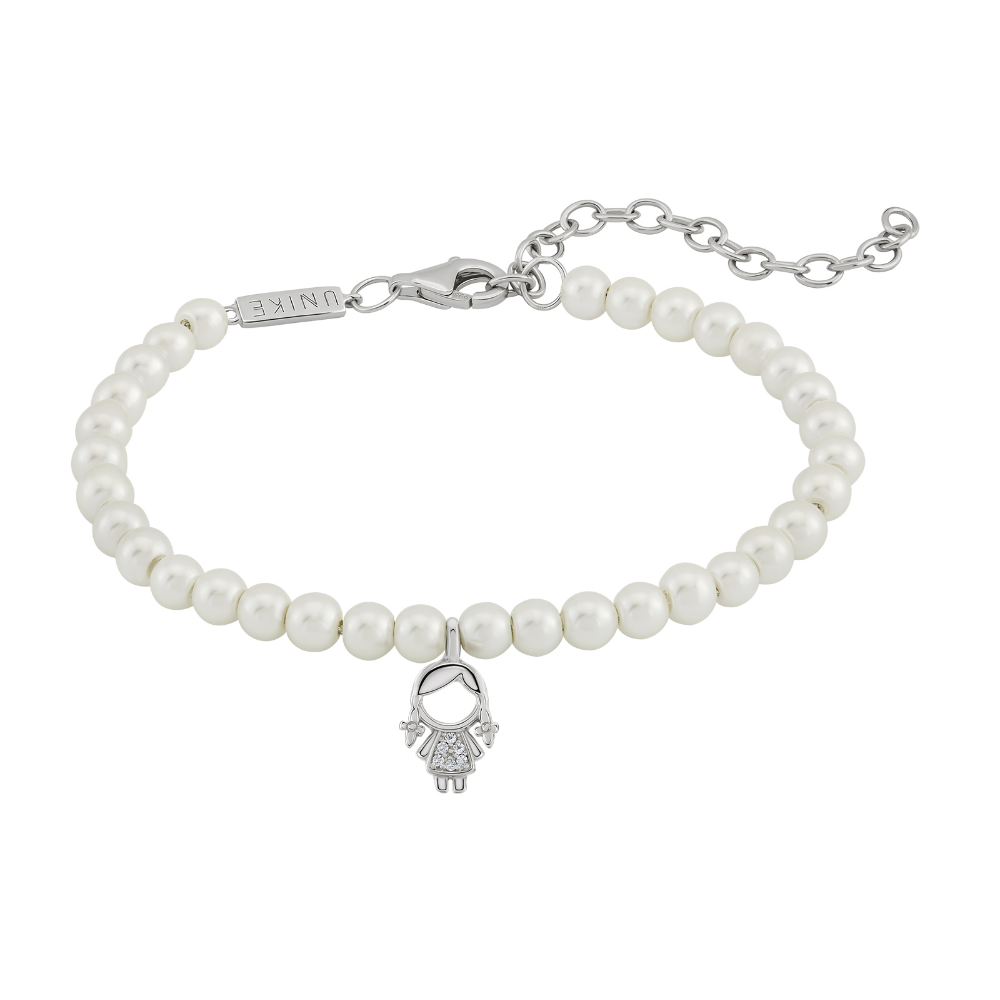 PULSEIRA UNIKE GIRL PEARLS EM PRATA 925% COM PÉROLAS E ZIRCÓNIAS