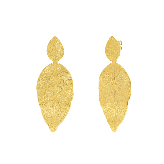 BRINCOS EUGÉNIO CAMPOS EM PRATA 925% DOURADA