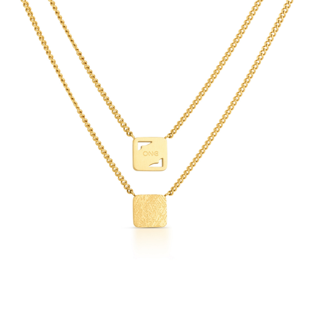 COLAR ESCAPULARIO ONE MEN SHIELD GOLD