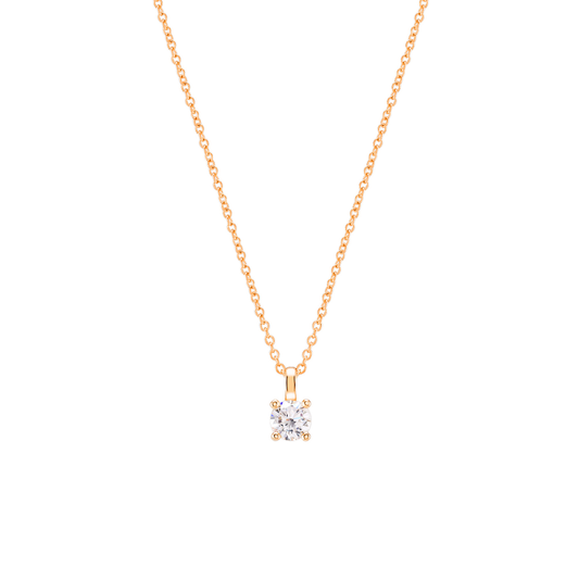 COLAR UNIKE MIA ROSE SOLITAIRE EM PRATA 925% COM ZIRCÓNIAS "UK.CL.1204.0258"