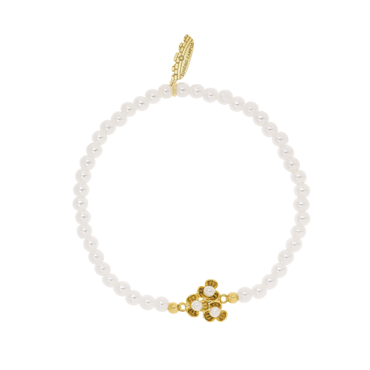 PULSEIRA  EUGÉNIO CAMPOS EM PRATA 925% DOURADA COM PÉROLAS