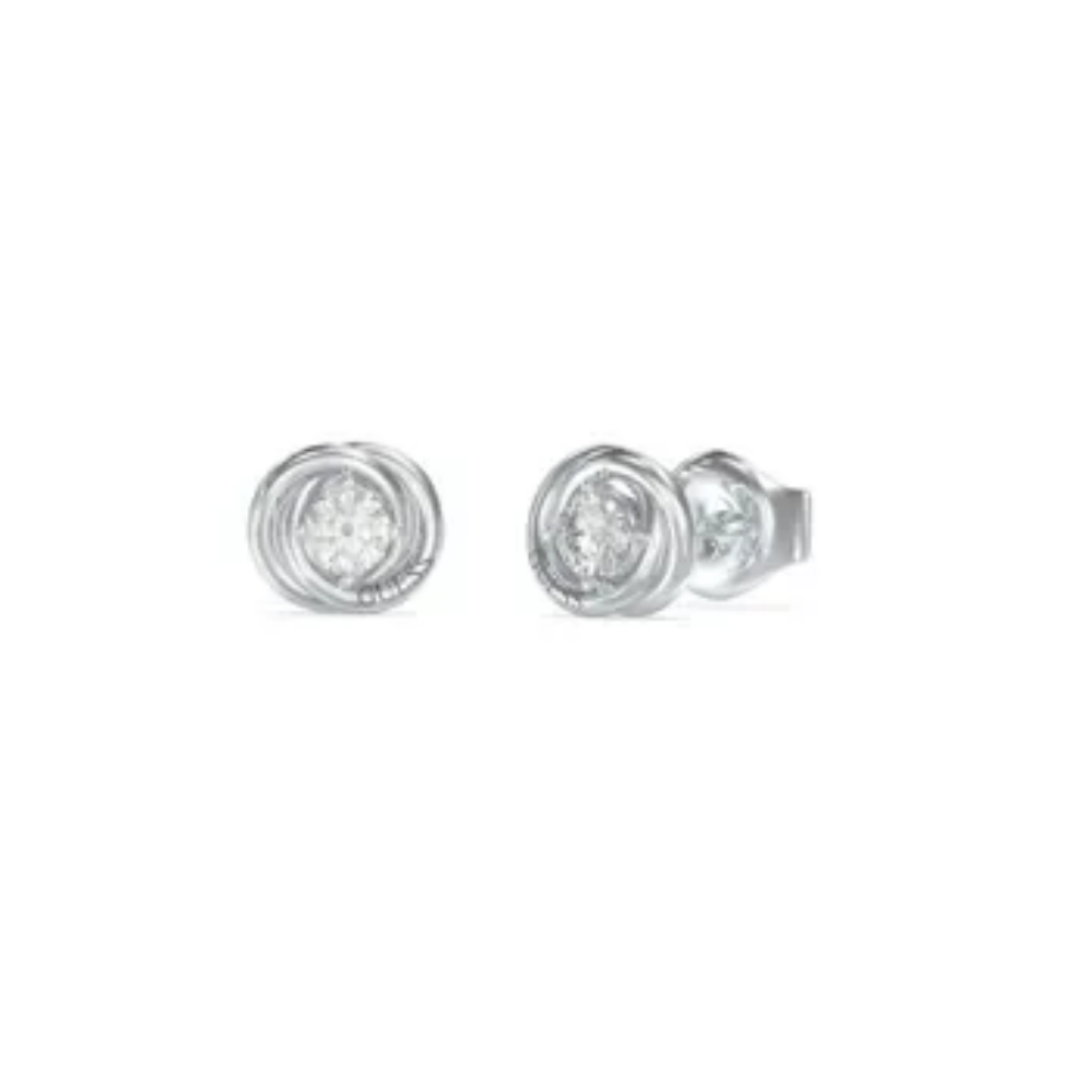 BRINCOS GUESS EM AÇO PRATEADO COM ZIRCÓNIA "JUBE04065JWRHT-U"