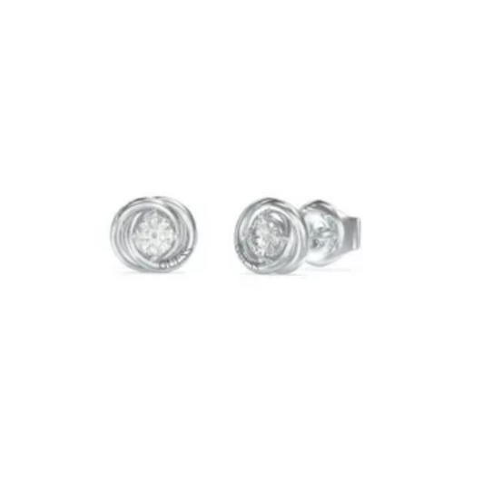 BRINCOS GUESS EM AÇO PRATEADO COM ZIRCÓNIA "JUBE04065JWRHT-U"