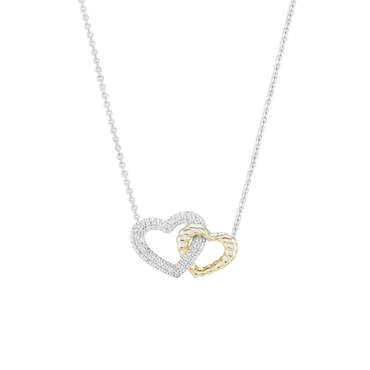 COLAR UNIKE CLASSY & CHIC BOLD HEART EM PRATA 925% COM ZIRCÓNIAS