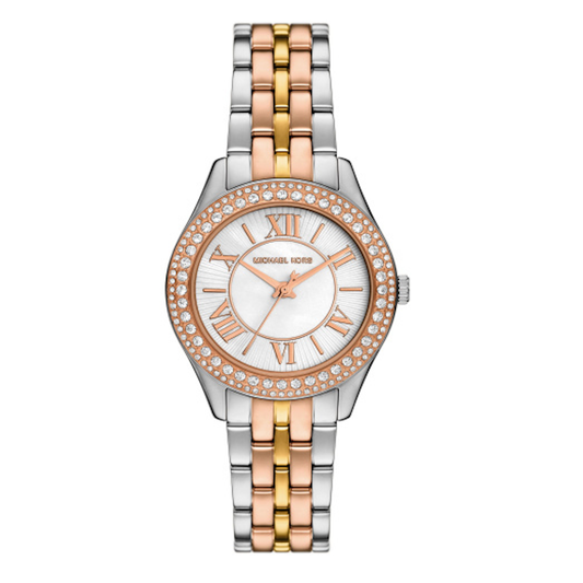 RELÓGIO MICHAEL KORS TRICOLOR COM MOSTRADOR MADREPÉROLA