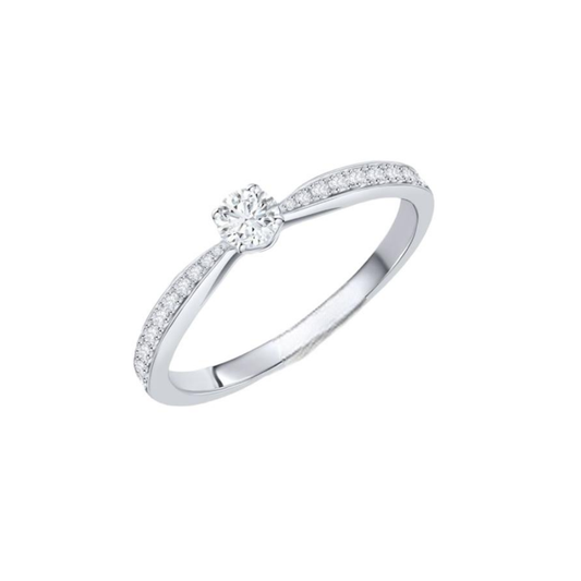 ANEL SOLITÁRIO EM OURO 19.2K COM DIAMANTES