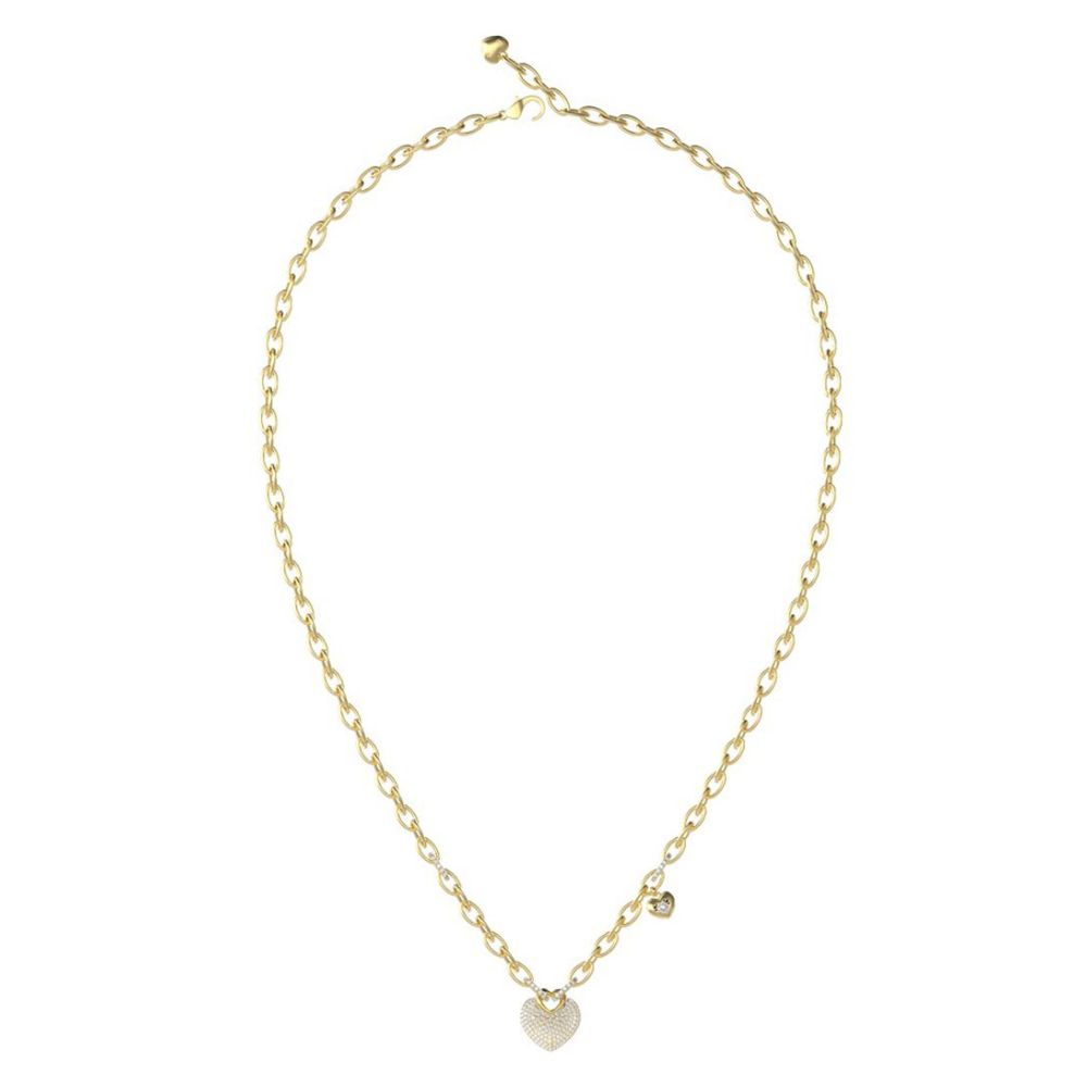 FIO GUESS EM AÇO DOURADO CORAÇÃO COM ZIRCÓNIAS