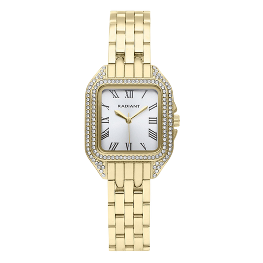 RELOGO RADIANT DOURADO  RA658202 MOST. CINZA C/ PEDRAS NA CAIXA