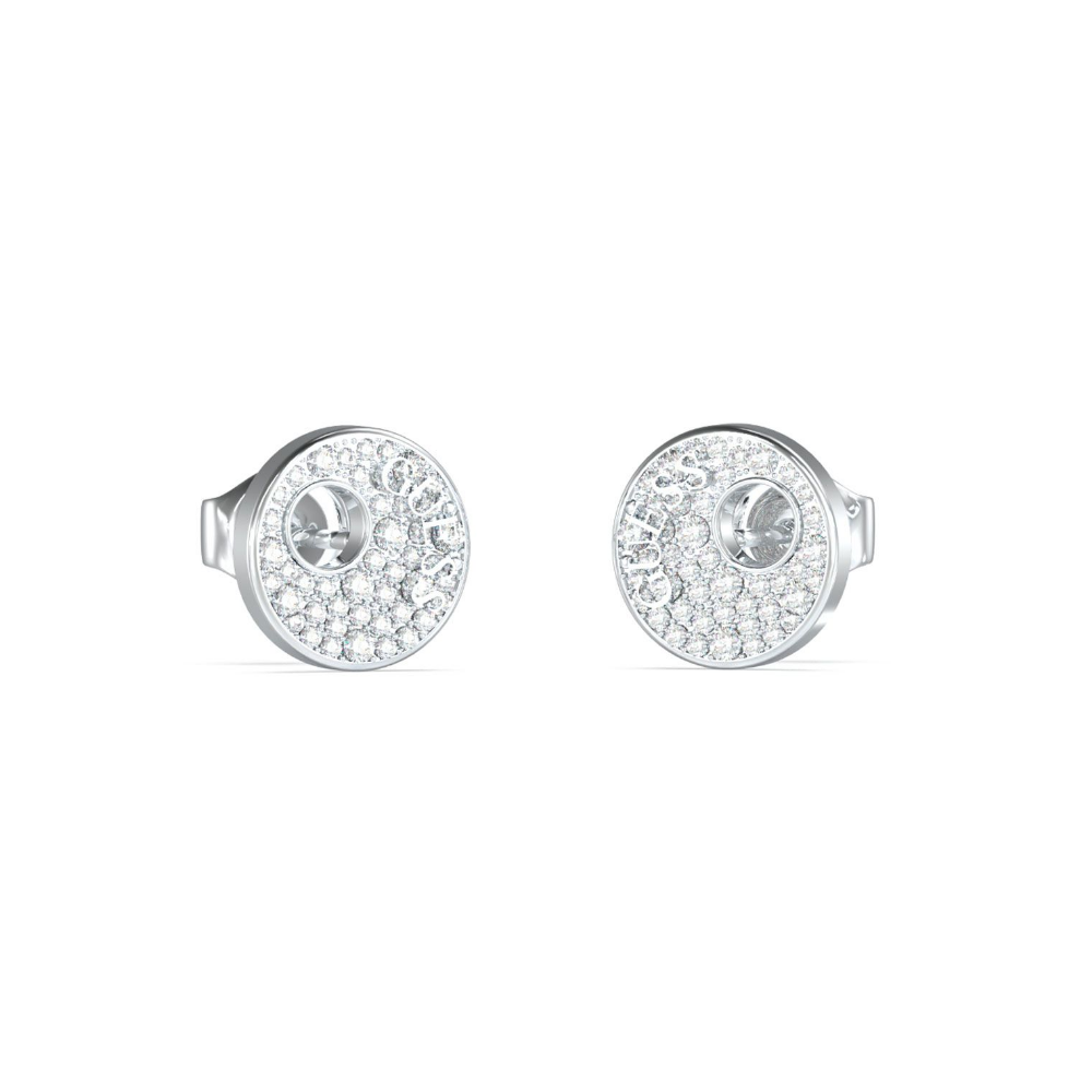 BRINCOS GUESS EM AÇO PRATEADO COM ZIRCÓNIAS