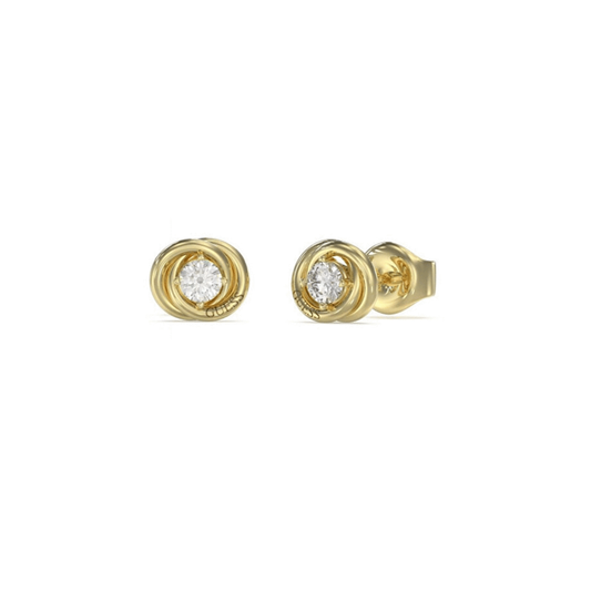 BRINCOS GUESS EM AÇO DOURADO COM ZIRCÓNIA "JUBE04065JWYGT-U"