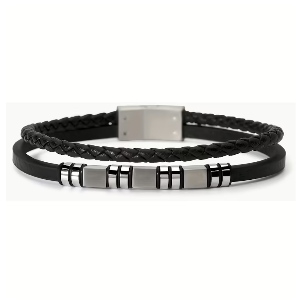 PULSEIRA 2JEWELS EM AÇO E PELE