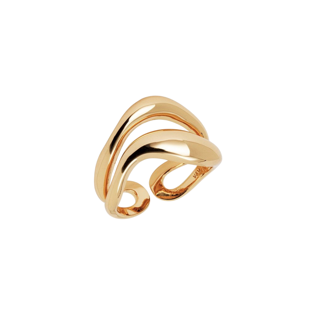 ANEL VIDAL & VIDAL EM BRONZE COM BANHO DE OURO 18K