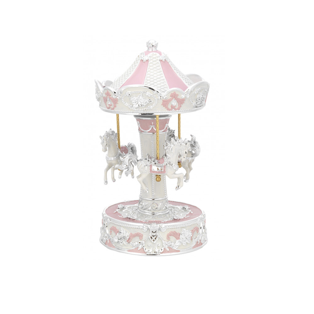 CARROSEL CAVALOS CERAMICA ROSA ESP