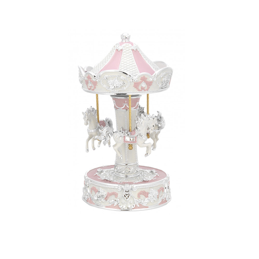 CARROSEL CAVALOS CERAMICA ROSA ESP