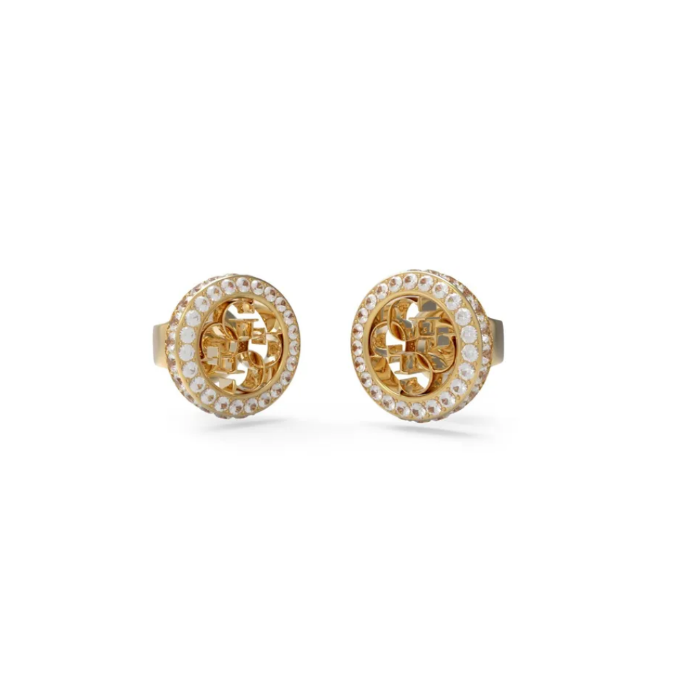 BRINCOS EM AÇO DOURADO COM ZIRCÓNIAS "JUBE04164JWYGT-U"