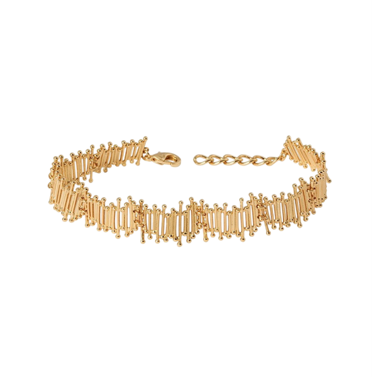 PULSEIRA VIDAL & VIDAL EM BRONZE COM BANHO DE OURO 18K