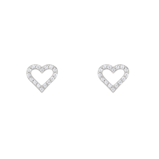 BRINCOS UNIKE INFINITY HEART EM PRATA 925% COM ZIRCÓNIAS