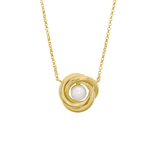 COLAR EUGÉNIO CAMPOS EM PRATA 925 C/ CÍRCULO E PEROLA