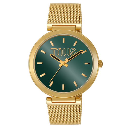 RELÓGIO TOUS MESH DOURADO COM MOSTRADOR VERDE