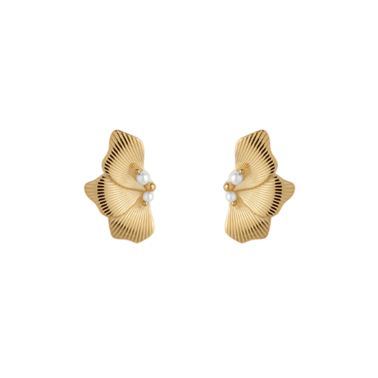 BRINCOS LIU JO EM AÇO DOURADO FLOWER