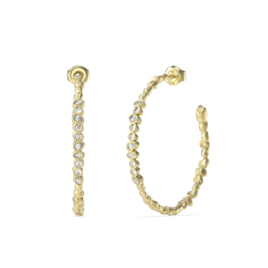 ARGOLAS GUESS EM AÇO DOURADO COM ZIRCÓNIAS