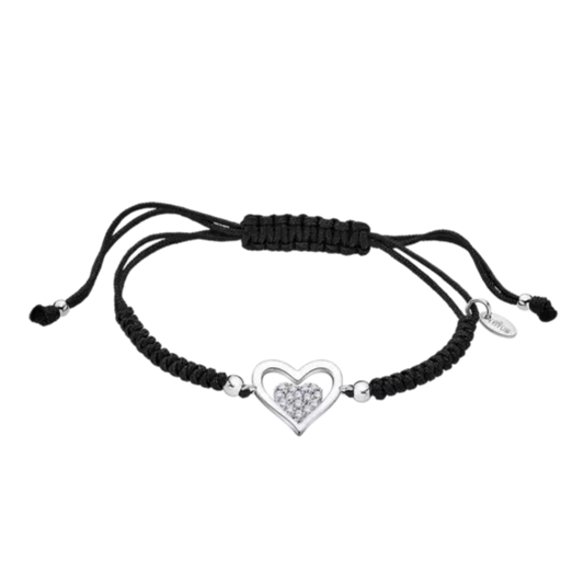 PULSEIRA LOTUS EM PRATA 925% CORAÇÃO COM ZIRCÓNIAS