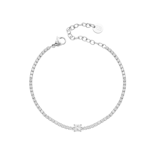 PULSEIRA LIU JO EM AÇO PRATEADO COM ZIRCÓNIAS