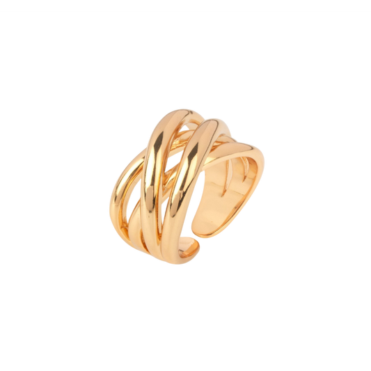 ANEL VIDAL & VIDAL EM BRONZE COM BANHO DE OURO 18K