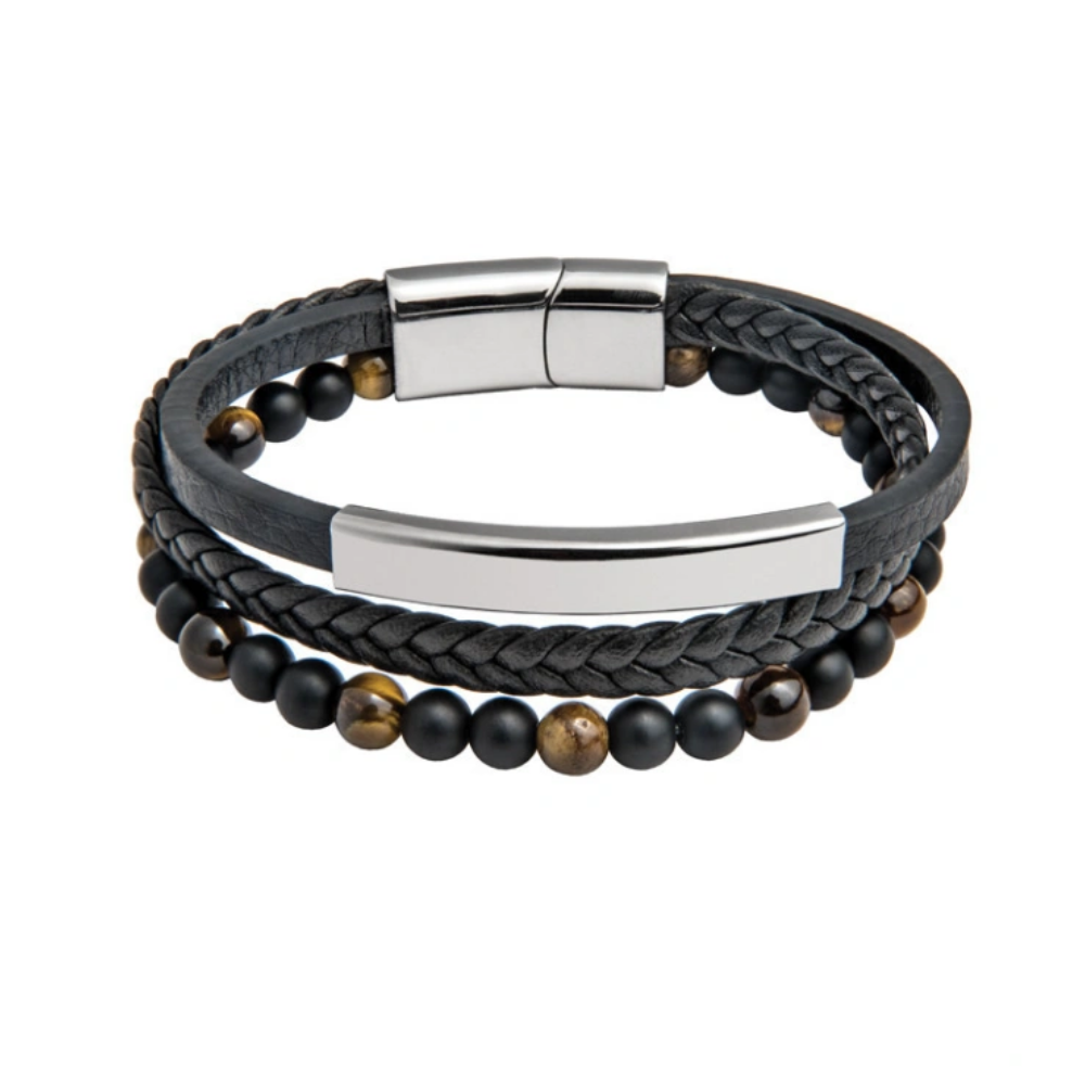 PULSEIRA HASSU TRIPLA BOLAS NATURAL STONE