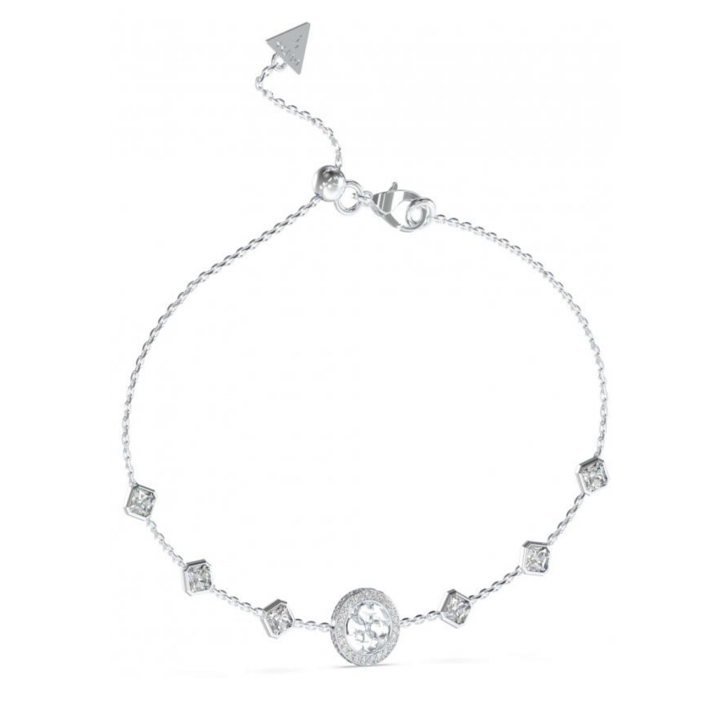 PULSEIRA GUESS EM AÇO PRATEADO COM ZIRCÓNIAS "JUBB04156JWRHT-U"