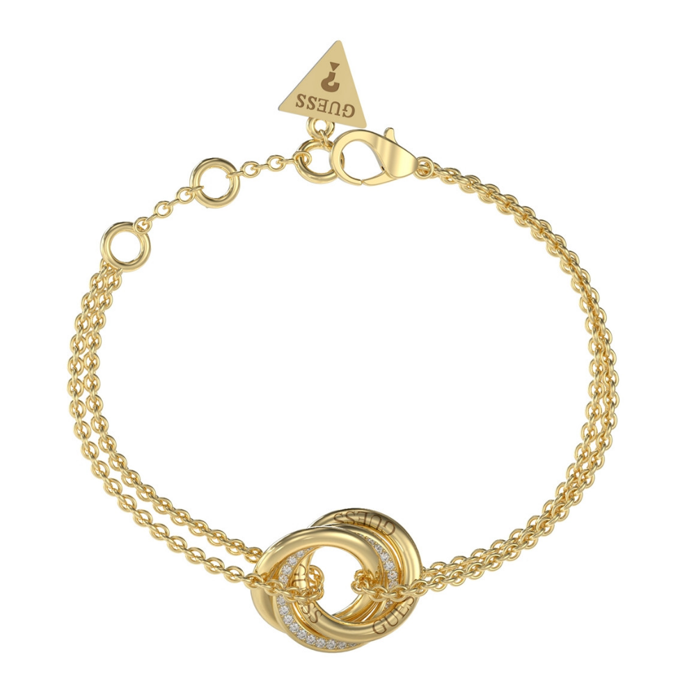 PULSEIRA GUESS EM AÇO DOURADO COM ZIRCÓNIAS "JUBB04063JWYGS"